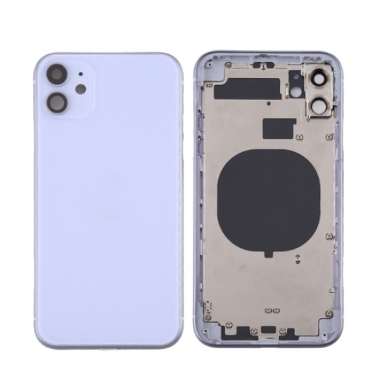 For iPhone 11 Back Housing with Side Buttons Purple