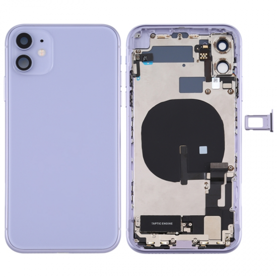 For iPhone 11 Back Housing Assembly with Side Buttons Purple