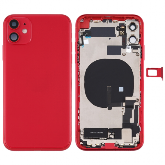 For iPhone 11 Back Housing Assembly with Side Buttons Red