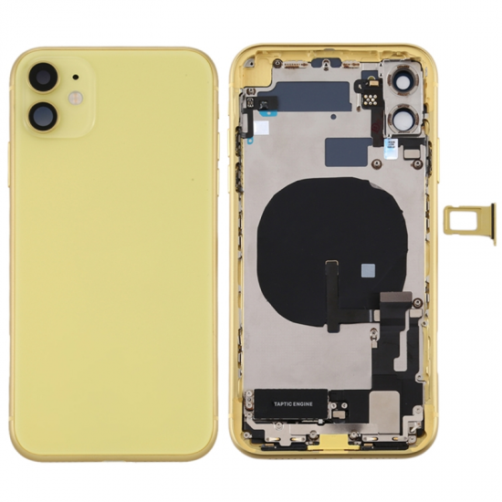 For iPhone 11 Back Housing Assembly with Side Buttons Yellow