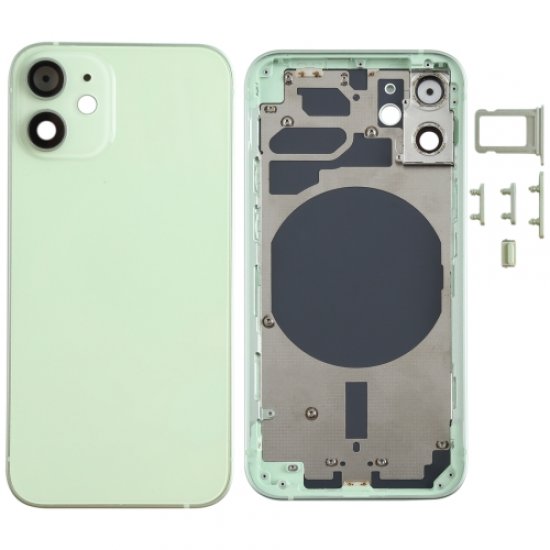 For iPhone 12 Mini Battery Housing Cover with Side Keys Green