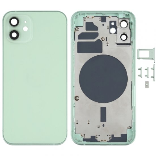 For iPhone 12 Back Housing Cover With Side Keys Green