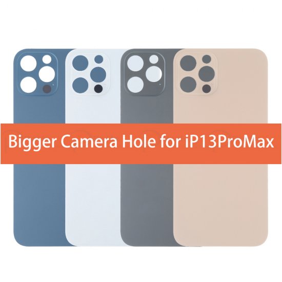 For iPhone 13 Pro Max Back Glass with Bigger Camera Hole OEM Premium