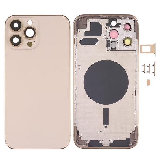 For iPhone 13 Pro Max Back Housing Cover With Side Keys Gold