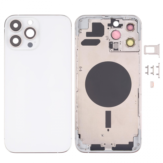 For iPhone 13 Pro Max Back Housing Cover With Side Keys White