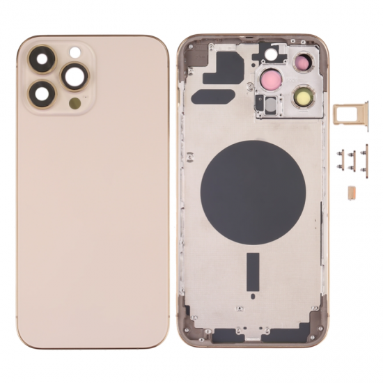 For IPhone 13 Pro Back Housing Cover With Side Keys Gold