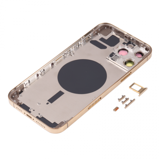 For IPhone 13 Pro Back Housing Cover With Side Keys Gold