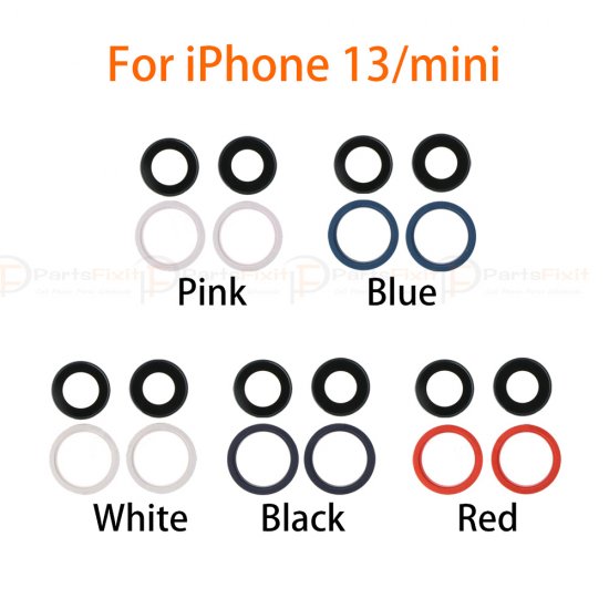 For iPhone 13/13 Mini Back Camera Lens with Steel Ring