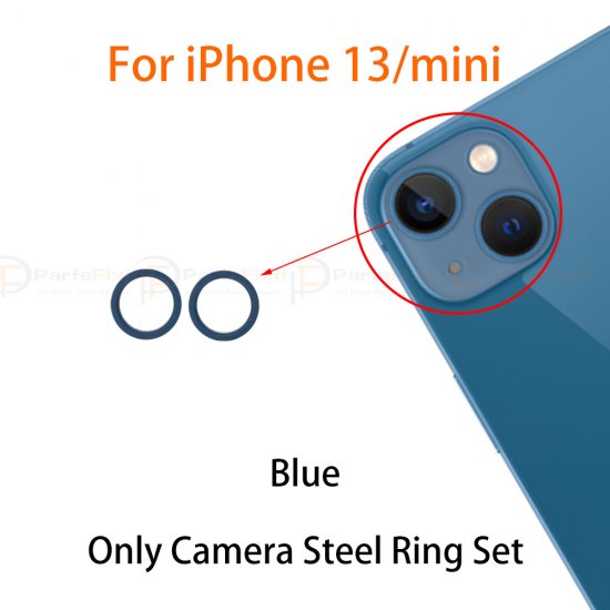 For iPhone 13/13 Mini Back Camera Lens with Steel Ring