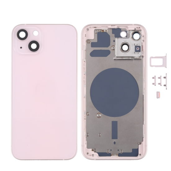 For iPhone 13 Back Housing Cover With Side Keys Pink