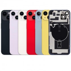 For IPhone 14 Plus Back Glass With Spare Flex Magnetic Frame Metal Plate Camera Lens Small Parts Pre-Installed