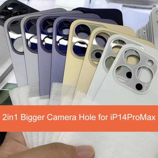 For iPhone 14 Pro Max Back Glass with Bigger Camera Hole