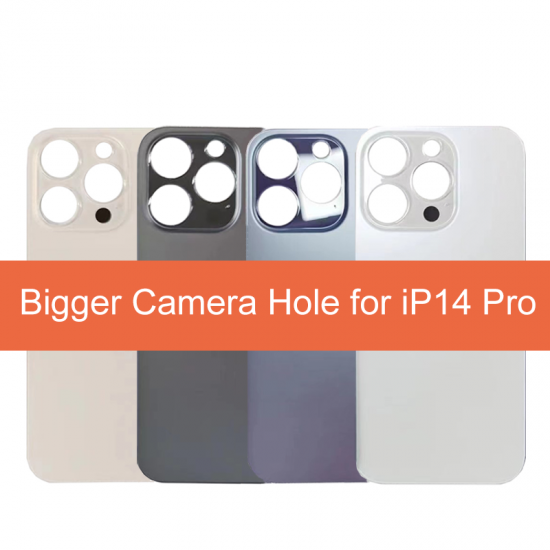 For iPhone 14 Pro Back Glass with Bigger Camera Hole