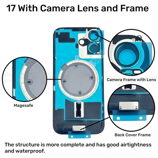 For iPhone 17 Back Glass with Camera Lens and Magnetic For iPhone 17 back glass replacement with camera lens and magnetic support
