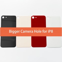 For iPhone 8 Back Glass with Bigger Camera Hole