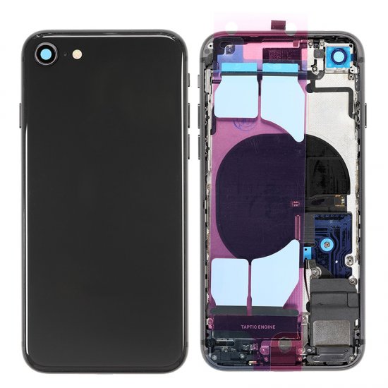 For iPhone 8 Back Housing with Orignal Small Parts Assembly Black