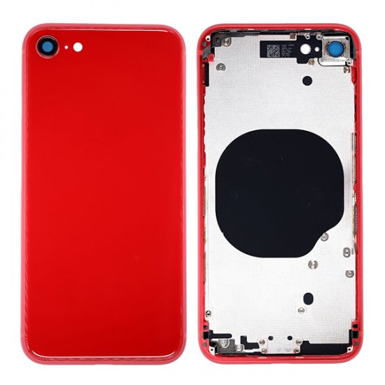 For iPhone 8 Back Cover with Frame Red