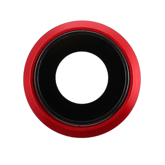 For iPhone 8 / SE 2020 Rear Camera Lens with Frame Red
