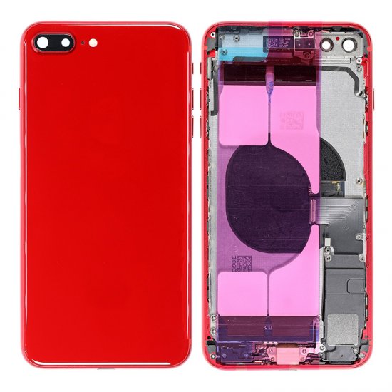 For iPhone 8 Plus Back Housing With Original Small Parts Assembly Red