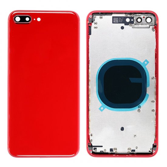 For iPhone 8 Plus Back Cover with Frame Red