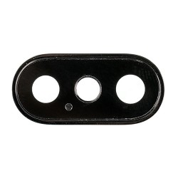 For iPhone X Rear Camera Lens with Frame Black