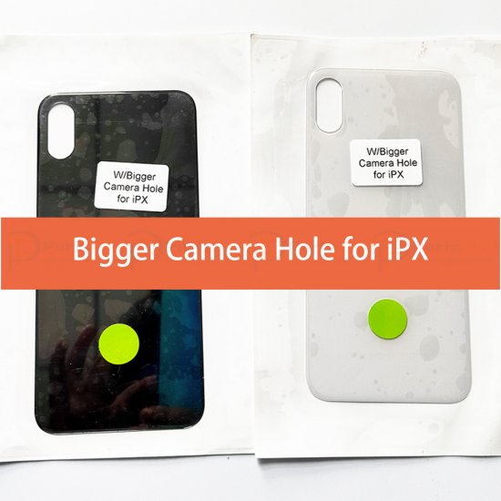For iPhone X Back Glass with Bigger Camera Hole