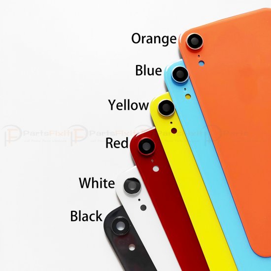 For iPhone XR Back Glass with Camera Lens and Bezel OEM Premium