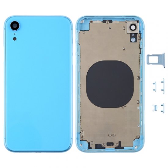 For iPhone XR Battery Cover with Side Keys Blue