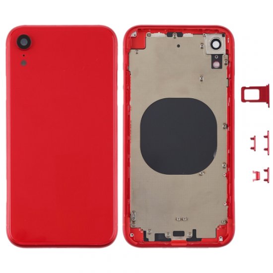For iPhone XR Battery Cover with Side Keys Red