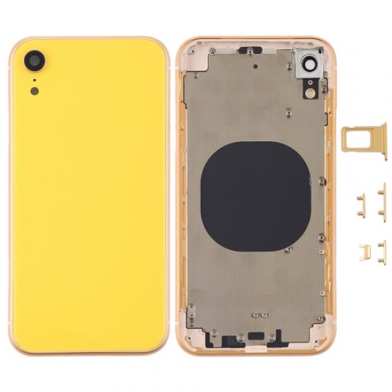 For iPhone XR Battery Cover with Side Keys Yellow