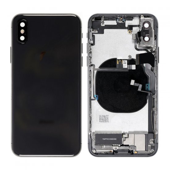 For iPhone Xs Battery Cover with Small Parts Black