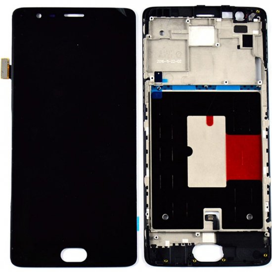 OnePlus 3 3T LCD Screen Replacement With Frame Black OEM
