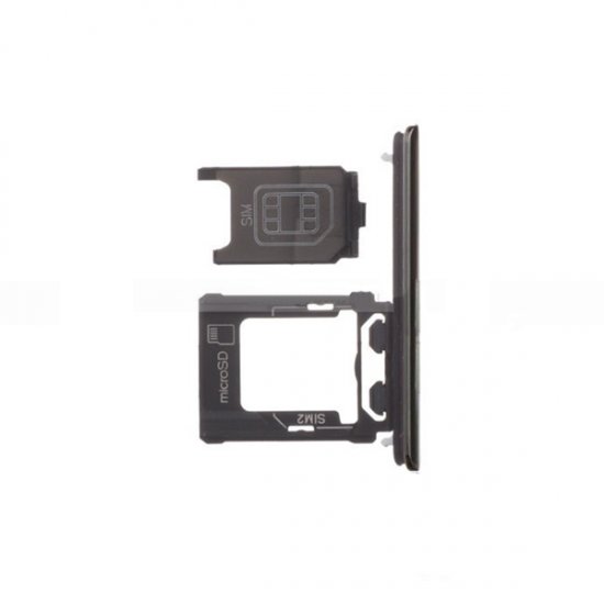 Sony Xperia XZ Premium Dual SIM Card Tray With SIM Cover Flap Black (Dual Card Version)