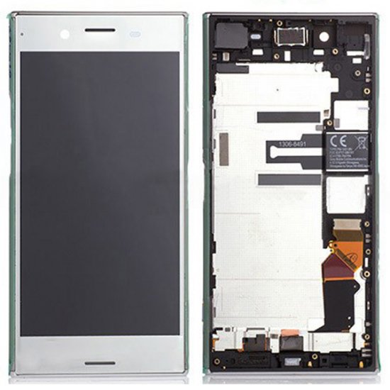  Sony Xperia XZ Premium LCD Screen Replacement With Frame Silver Ori
