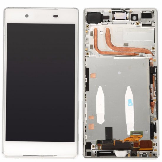 Sony Xperia Z5 LCD Screen Replacement With Frame White OEM Dual Card Version