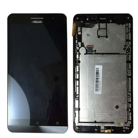 LCD and Touch Screen Assembly with Frame for Asus ZenFone 6 A600CG/A601CG Black