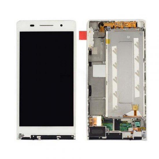 LCD with Frame for Huawei Ascend P6 White