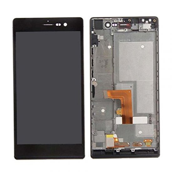 LCD with Frame for Huawei Ascend P7 Black
