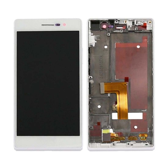 LCD with Frame for Huawei Ascend P7 White