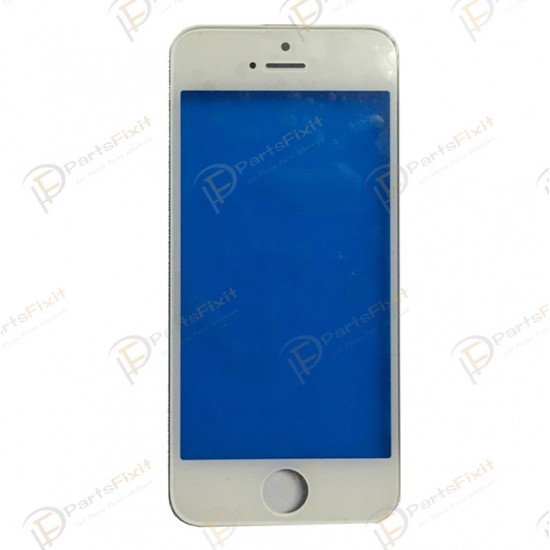 For iPhone 5s Front Glass with Frame White Cold Press