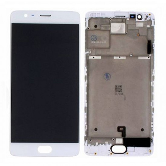 LCD Screen With Frame for OnePlus 3 White