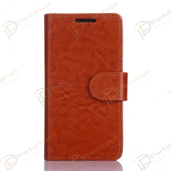 Crazy Horse PU Wallet Leather Cover Case with Credit Card Slot Design Brown for Samsung Galaxy A3