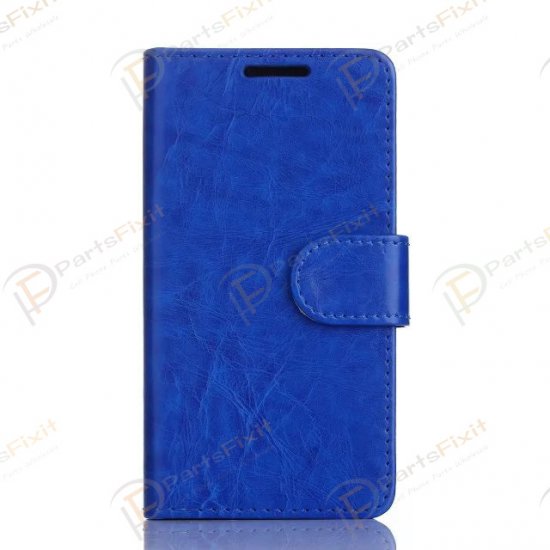 Crazy Horse PU Wallet Leather Cover Case with Credit Card Slot Design Royalblue for Samsung Galaxy A3