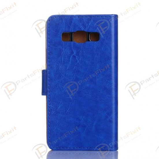 Crazy Horse PU Wallet Leather Cover Case with Credit Card Slot Design Royalblue for Samsung Galaxy A3
