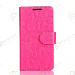 Crazy Horse PU Wallet Leather Cover Case with Credit Card Slot Design Rose Red for Samsung Galaxy A3