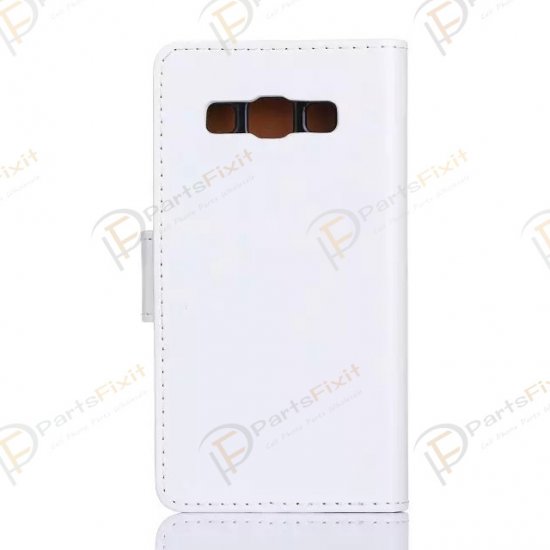Crazy Horse PU Wallet Leather Cover Case with Credit Card Slot Design White for Samsung Galaxy A3