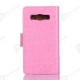 Crazy Horse PU Wallet Leather Cover Case with Credit Card Slot Design Pink for Samsung Galaxy A3
