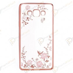 Secret Garden Plating Build Diamond Rose Flowers Butterfly Case Ultrathin Soft TPU Rose Gold Frame Pink Flower Phone Case for Samsung