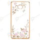 Secret Garden Plating Build Diamond Rose Flowers Butterfly Case Ultrathin Soft TPU Gold Frame Pink Flower Phone Case for Samsung