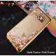 Secret Garden Plating Build Diamond Rose Flowers Butterfly Case Ultrathin Soft TPU Gold Frame Pink Flower Phone Case for Samsung